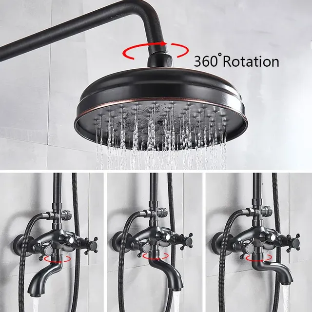 Colonne douche murale pluie grand pommeau rond perforé… – vue 3