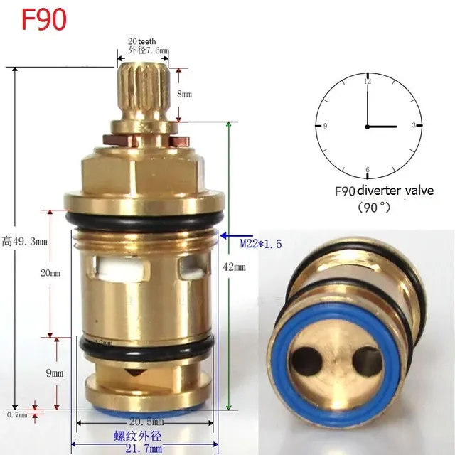 Pomme de douche murale avec valve de distribution d'eau… – vue 2