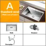 Évier cuisine encastrable bac rectangulaire acier… – vue 3