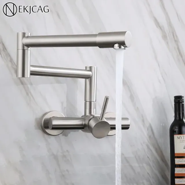 Robinet d'évier de cuisine brossé en acier inoxydable 304