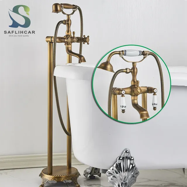 Robinet colonne bain douche îlot rétro victorien bronze…