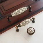 Poignées de meuble rondes en céramique, 3.75/5 pouces, diamètre 1.45 pouces, pour armoire, garde-robe, cuisine, Style rétro