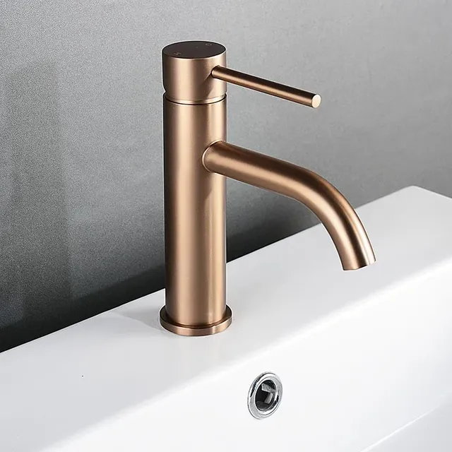 Robinet d'évier de salle de bains en or Rose brossé – vue 3