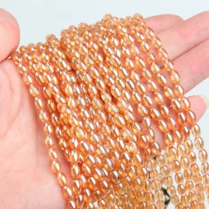 Perles ovales en cristal de riz pour bricolage, perles d’espacement en verre, bracelet exécutif, collier fait à la main, bijoux Perles ovales en cristal de riz pour bricolage, perles d’espacement en verre, bracelet exécutif, collier fait à la main, bijoux