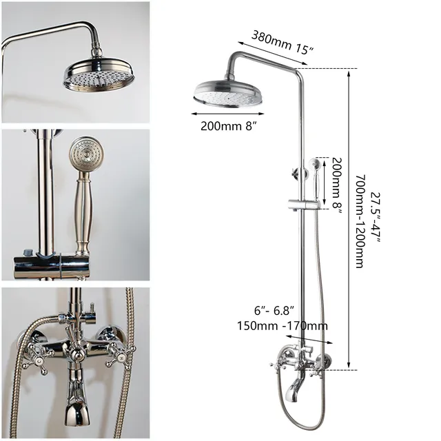 Monite Chrome poli salle de bain ensemble de douche… – vue 2