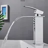 Robinet lavabo laiton monotrou bec plat cascade jet… – vue 3
