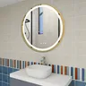 HOMirror rond intelligent à LED avec cadre doré et noir – vue 2