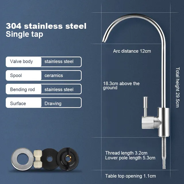 Robinet d'eau de cuisine en acier inoxydable 304 – vue 4