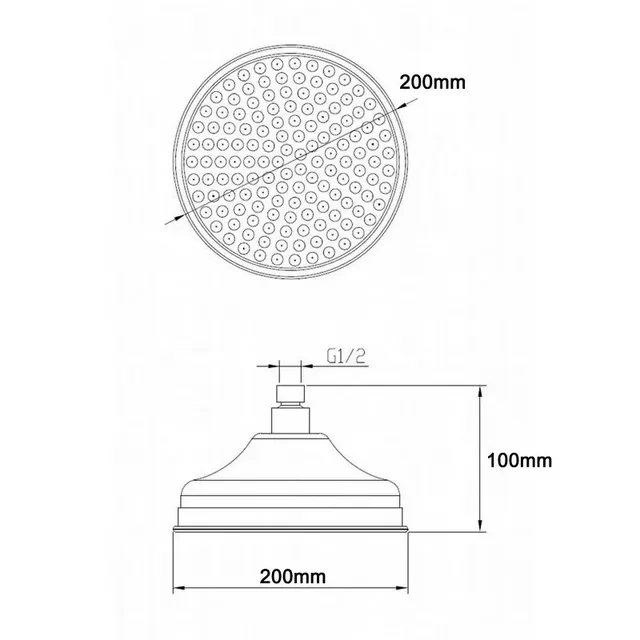 Pommeau de douche rond en laiton antique – vue 5