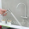 Robinet d&rsquo;eau froide simple à double poignée, acier inoxydable 304, robinet de cuisine mural, buse de bidet pulvérisateur pour balcon