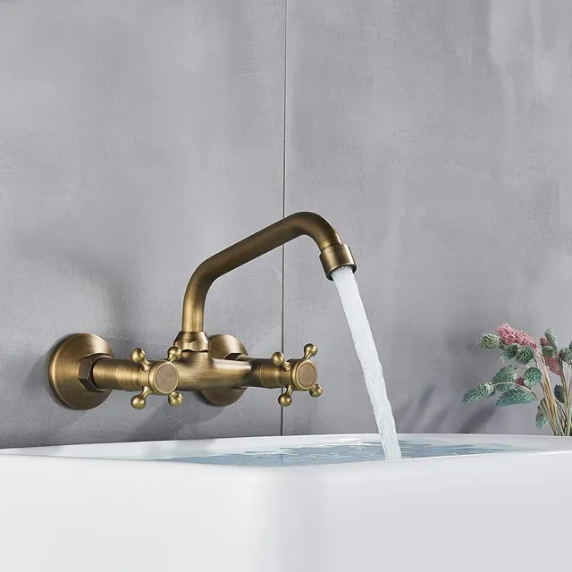 Robinet de cuisine en laiton Antique – vue 3