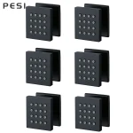 Jets de massage corporel en laiton, 6/4/1 pièces, buse de pulvérisation de massage HOSPA, système de jet de pluie, 256 noir, vente en gros et au détail