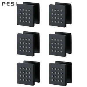 Jets de massage corporel en laiton, 6/4/1 pièces, buse de pulvérisation de massage HOSPA, système de jet de pluie, 256 noir, vente en gros et au détail