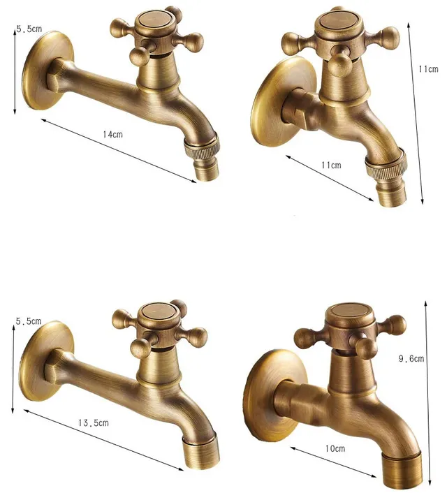 Robinet de lavabo en laiton Antique – vue 3