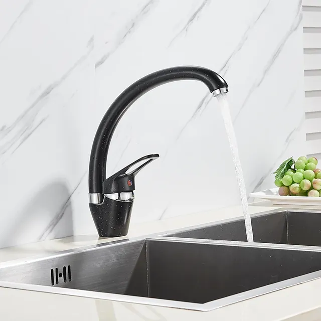 Mitigeur évier cuisine laiton bec haut pivotant rotatif… – vue 3