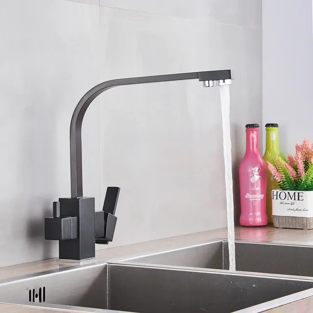 Mitigeur Cuisine Noir Mat Bec Haut Angulaire Pivotant… – vue 2