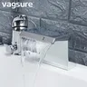 Robinet de baignoire cascade en laiton chromé incurvé – vue 1