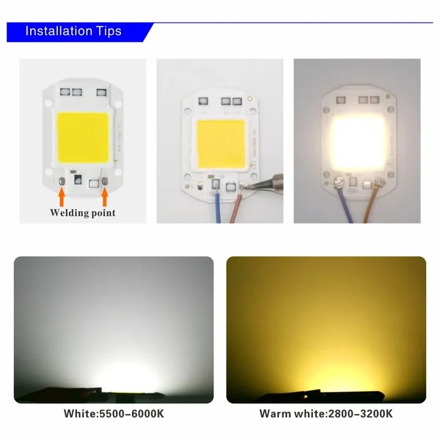 Lampe à puce LED COB 10W 20W 30W 50W 220V Smart IC pas… – vue 4