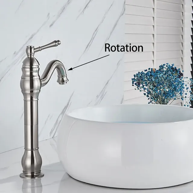 Anitque robinet de lavabo de salle de bains en laiton – vue 6