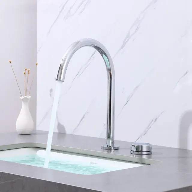 Mitigeur Vasque Haut Cygne Laiton Brossé Mat Finition Or… – vue 4