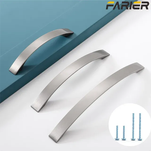 Poignée meuble aluminium brossé inoxydable moderne…