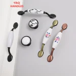 Poignées tiroir armoire meubles poignées de cuisine pour armoire bouton porte tiroir meubles cuisine bouton européen noir matériel