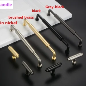 Poignée de porte en laiton brossé, moderne, simple, mode, armoire de cuisine, armoire, Nickel noir, panneau Chi, nervure MELKnob, 128mm, 192 Poignée de porte en laiton brossé, moderne, simple, mode, armoire de cuisine, armoire, Nickel noir, panneau Chi, nervure MELKnob, 128mm, 192
