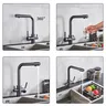 Robinet de cuisine d'eau Pure de luxe en laiton noir et… – vue 4