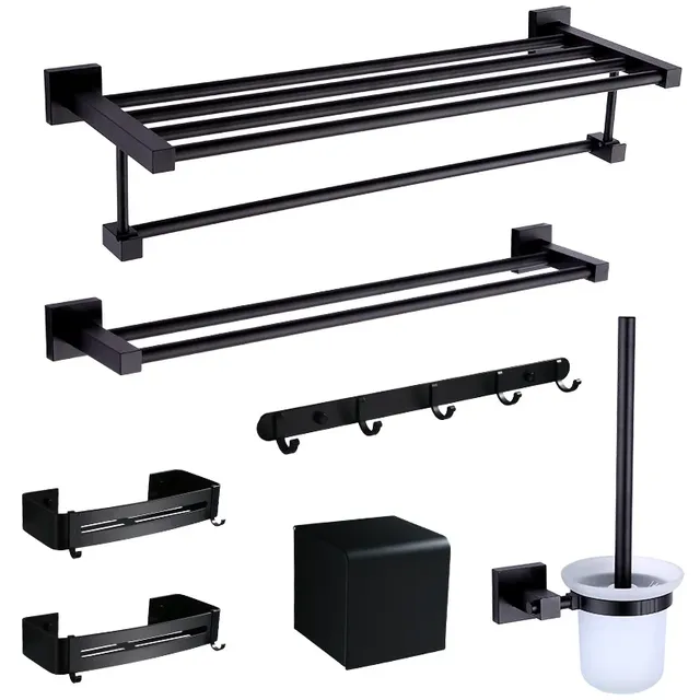 Porte-serviettes en aluminium noir – vue 2