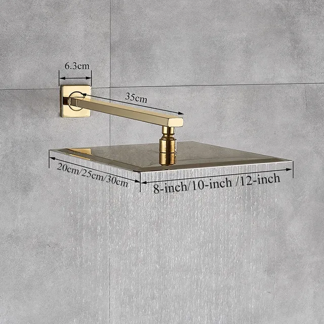Pommeau douche carré extra plat grand format effet pluie… – vue 4