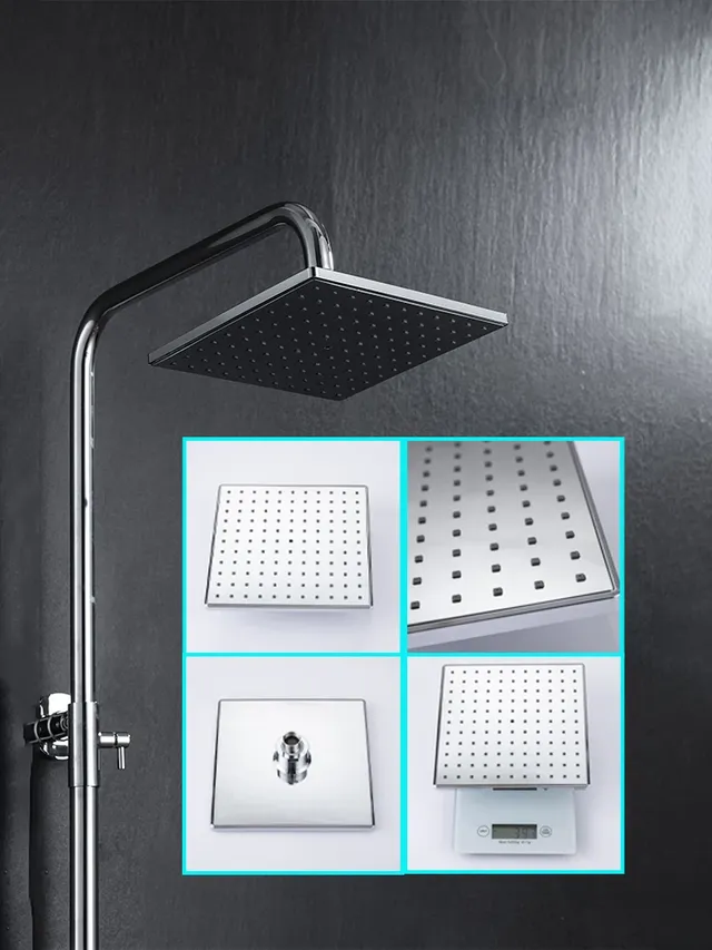 Pommeau de douche salle de bain 3 Modes ABS rond chromé… – vue 5