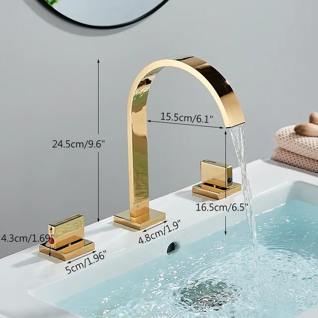 Robinet de lavabo doré – vue 4