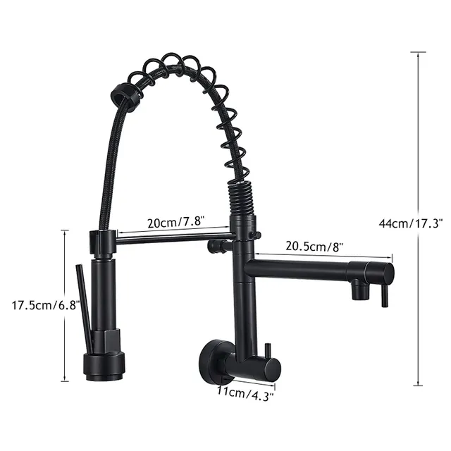 Robinet d'évier de cuisine noir mat – vue 6