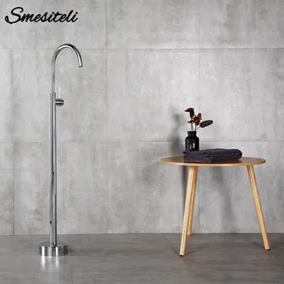 Mitigeur baignoire îlot pied laiton chromé noir contemporain…