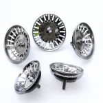 Crépine d&rsquo;évier de salle de bains de haute qualité, bouchon d&rsquo;eau en acier inoxydable 304, bouchon de filtre d&rsquo;eau d&rsquo;évier, accessoires d&rsquo;évier de cuisine