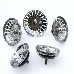 Crépine d&rsquo;évier de salle de bains de haute qualité, bouchon d&rsquo;eau en acier inoxydable 304, bouchon de filtre d&rsquo;eau d&rsquo;évier, accessoires d&rsquo;évier de cuisine