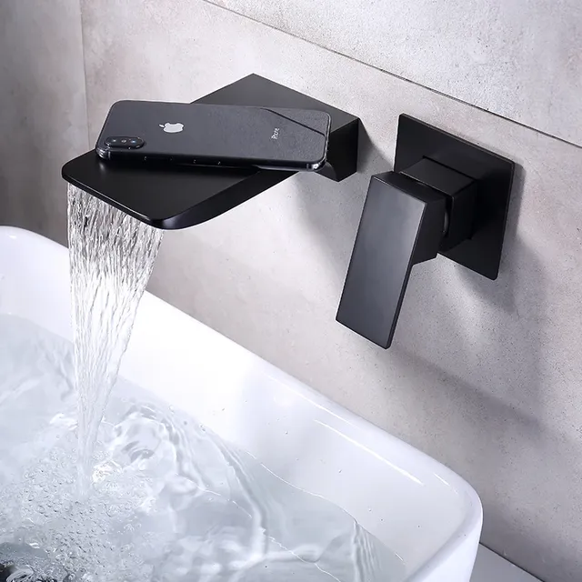 Mitigeur lavabo mural monocommande cascade bec plat… – vue 5