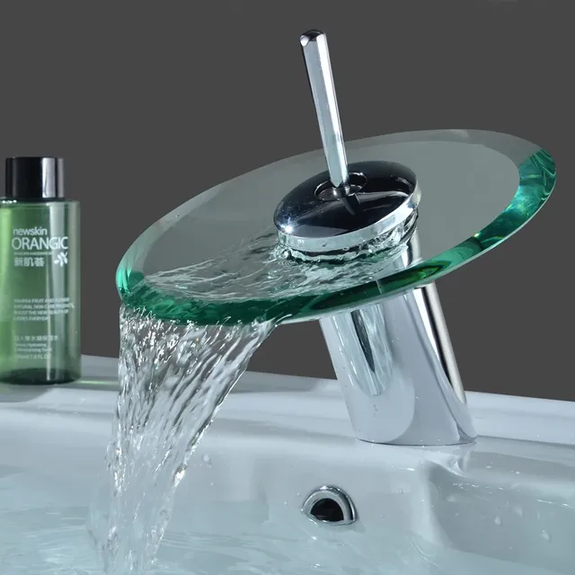 Robinet de lavabo de salle de bains en verre coloré – vue 4