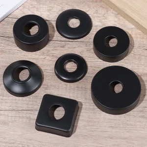 Couvercle Mural Décoratif Noir en Acier Inoxydable, Finition Chromée, pour Tuyau d&rsquo;Eau