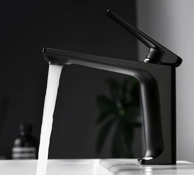 Mitigeur lavabo monocommande robinet contemporain doré… – vue 5