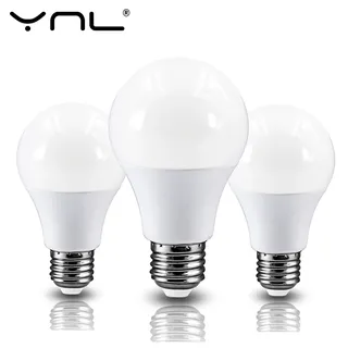 Ampoule LED lampes E27 ampoule AC220V 240V puissance réelle 20W 18W…
