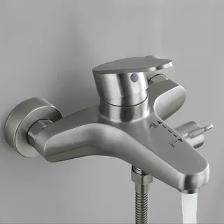 Robinet de douche mural en acier inoxydable