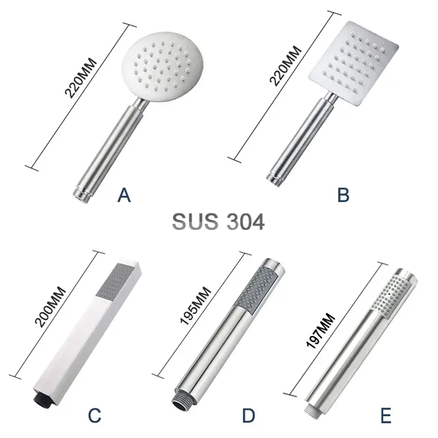 Ensemble de douche à main en acier inoxydable brossé