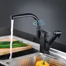 Robinet d'évier de cuisine noir monté sur le pont – vue 4