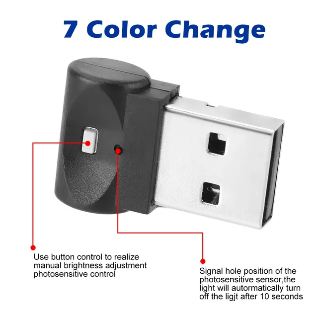 Lumière LED USB RGB pour voiture – vue 6