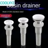 bonde lavabo clicclac inox 304 finition chromée tête ronde plate tige cylindrique taille universelle tropplein percé