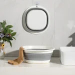 Lavabo pliable en Silicone pour bébé, conteneur de seau de voyage, bassin à fruits Portable, lavabo pliable en Silicone, accessoires de salle de bains