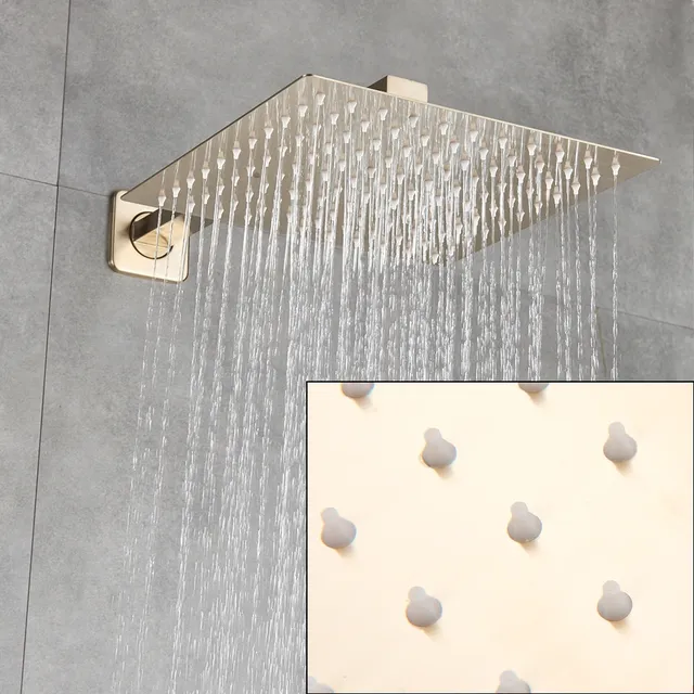 Ensemble de douche de bain à montage mural doré brossé – vue 5
