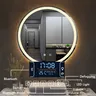 HOMirror rond intelligent à LED avec cadre doré et noir – vue 6