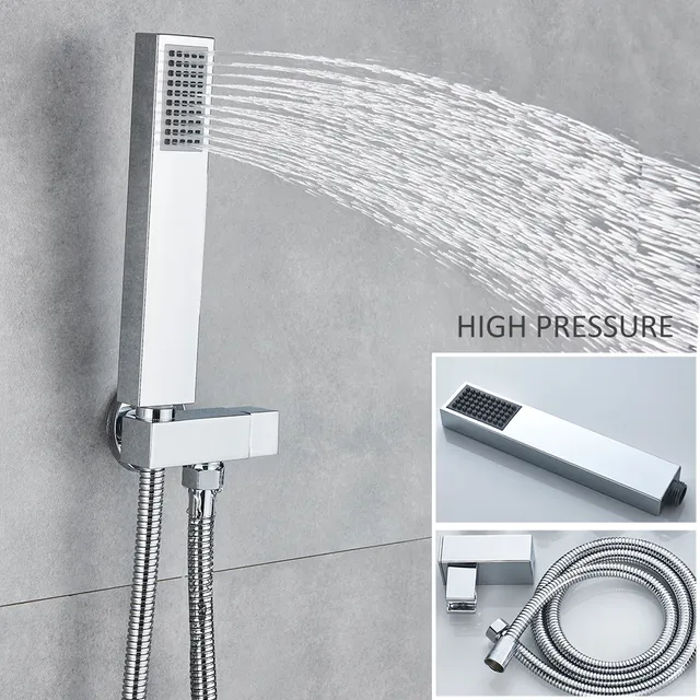 Ensemble de douche à main chromé avec bec rotatif – vue 4